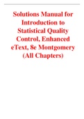 Introduction to Statistical Quality Control, Enhanced eText 8th Edition By Montgomery (Solutions Manual)