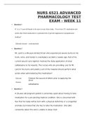 NURS 6521 ADVANCED PHARMACOLOGY TEST EXAM - WEEK 11