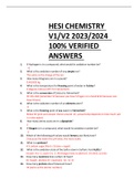 HESI CHEMISTRY V1/V2 2023/2024  100% VERIFIED ANSWERS 