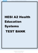 HESI A2 Health Education Systems TEST BANK.