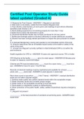 Certified Pool Operator Study Guide latest updated (Graded A)