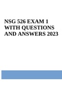 NSG 526 EXAM 1 WITH QUESTIONS AND ANSWERS 2023