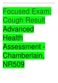 NR 509 Advanced Health Assessment - Chamberlain Focused Exam Cough