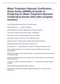 Water Treatment Operator Certification Study Guide (AWWA);(A Guide to Preparing for Water Treatment Operator Certification Exams 2023 with complete solution)