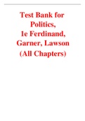 Politics 1st Edition By Ferdinand, Garner, Lawson (Test Bank)