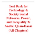 Technology & Society Social Networks, Power, and Inequality 3e Anabel Quan-Haase (Test Bank)