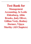 Management Accounting 3rd Edition By Leslie  Eldenburg, Albie Brooks, Judy Oliver, Gillian Vesty, Rodney Dormer, Vijaya Murthy (Test Bank)