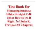 Managing Business Ethics Straight Talk about How to Do It Right 7th Edition By Linda K. Trevino (Test Bank)