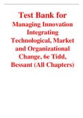 Managing Innovation Integrating Technological Market and Organizational Change 6th Edition By Tidd, Bessant (Test Bank)