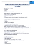 Medication Aide TEST Questions and Answers (2022/2023) (Verified Answers) Medication Aide TEST Questions and Answers (2022/2023) (Verified Answers) Medication Aide TEST Questions and Answers (2022/2023) (Verified Answers)