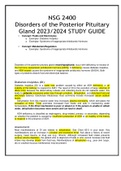 NSG 2400 Disorders of the Posterior Pituitary Gland 2023/2024 STUDY GUIDE 