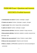 FNDH 400 Exam 1 Questions and Answers (2022/2023) (Verified Answers)