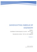 Inbreuk op eigendom samenvatting (Saxion) (cijfer: 9)