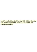 Test Bank For Medical-Surgical Nursing in Canada 4th Canadian Edition by Lewis All Chapters Complete Guide, Lewis’s Medical Surgical Nursing 11th Edition Harding Test Bank Chapter 1-68. All FULL, REVISED and Complete Guide A+, Medical-Surgical Nursing, 12