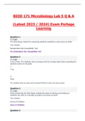 BIOD 171 / BIOD171 Microbiology Lab 5 Exam (Latest 2023 / 2024) Q & A Portage Learning