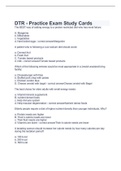 DTR - Practice Exam Study Cards  2023 with 100% correct questions and answers