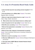 U.S. Army E-6 Promotion Board Study Guide Questions and Answers 2022/2023 | 100% Correct Verified Answers