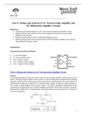 Lab:11 Design and Analysis of AC Non-Inverting Amplifier and DC Differential Amplifier Circuits