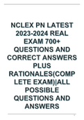  NCLEX PN LATEST 2023 TEST BANK REAL EXAM WITH 200 QUESTIONS AND CORRECT ANSWERS PLUS RATIONAL 2023 UPDATE