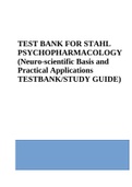 Test Bank for Stahl’s Essential Psychopharmacology 5th Edition | 