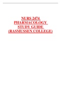 NURS 2474 PHARAMACOLOGY EXAM STUDY GUIDE COMPLETE GUIDE.(RASMUSSEN COLLEGE)