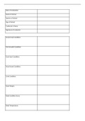 Health Check Sheet Layout