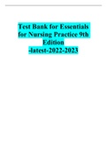 Test Bank for Essentials for Nursing Practice 9th Edition -latest-2022-2023