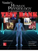 Vander's Human Physiology The Mechanisms of Body Function 14th Edition by  Widmaier, Raff and  Strang -All Chapters 1-18 | TEST BANK. 