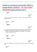 NURS-6512N,Advanced Health WEEK 11 EXAM WITH CORRECT  TO THE POINT ANSWERS (guaranteed %)