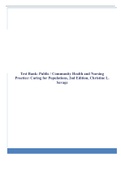 Test Bank: Public / Community Health and Nursing Practice: Caring for Populations, 2nd Edition, Christine L. Savage