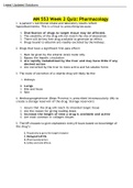 MN 553 Week 2 Quiz: Pharmacology