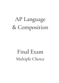 AP Language& Composition Final Exam Multiple Choice