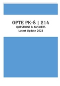 OPTE PK-8 | 214 - QUESTIONS & ANSWERS Latest Update 2023