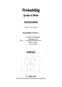 Math Metacog for Probability grade 11 - grade 12 