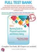 Test Bank For Bates' Nursing Guide to Physical Examination and History Taking 3rd Edition By Beth Hogan-Quigley; Mary Louis Palm 9781975161095 Chapter 1-24 Complete Guide .