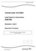 Tutorial Letter 101/3/2021   Legal Aspects in Accountancy AUE1601   Semesters 1 and 2 