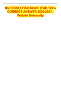 NURS 6512 Final Exam	(FOR 100% CORRECT ANSWER 2020/2021 , Walden University