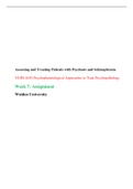 NURS 6630 Week 7 Assignment: Assessing and Treating Patients With Psychosis and Schizophrenia; a 34-year-old Pakistani female who moved to the United States in her late teens/early 20s. 