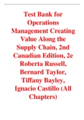 Operations Management Creating Value Along the Supply Chain 2nd Canadian Edition By Roberta Russell, Bernard Taylor, Tiffany Bayley, Ignacio Castillo (Test Bank)