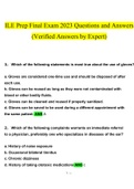 ILE Prep Final Exam 2023 Questions and Answers (Verified Answers by Expert)