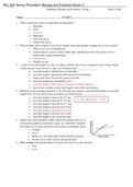 BIO 304 Population Biology and Evolution-Exam 3 {Spring } 49 Questions and Correct Answers