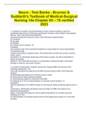 Neuro - Test Banks - Brunner & Suddarth's Textbook of Medical-Surgical Nursing 14e Chapter 65 – 70 verified 2023