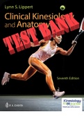 Clinical Kinesiology and Anatomy 7th Edition by Lippert Lynn - All Chapters 1-20 | TEST BANK 