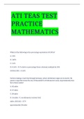 ATI TEAS TEST PRACTICE MATHEMATICS 100% questions and answers 