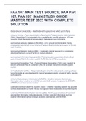 FAA 107 MAIN TEST SOURCE, FAA Part 107, FAA 107 ;MAIN STUDY GUIDE MASTER TEST 2023 WITH COMPLETE SOLUTION