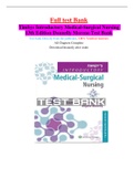 Timbys Introductory Medical-Surgical Nursing  13th Edition Donnelly Moreno Test Bank (All chapters complete, Answers Verified 100%)