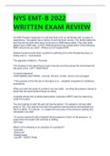 NYS EMT-B 2022 WRITTEN EXAM REVIEW Latest 2022/2023