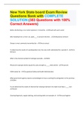 New York State board Exam Review Questions Bank with COMPLETE SOLUTION (383 Questions with 100% Correct Answers)