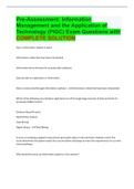Pre-Assessment: Information Management and the Application of Technology (PIGC) Exam Questions with COMPLETE SOLUTION