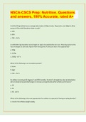 NSCA-CSCS Prep: Nutrition, Questions and answers, 100% Accurate, rated A+